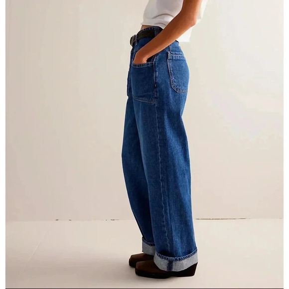 NWT Free People Palmer Cuffed Jeans Mid Rise Denim We The Free 26 - Picture 1 of 16